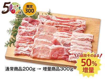 【記念商品・50%増量】大地うまみこい豚小間切れ写真