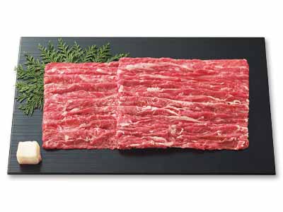 徳用　短角牛　バラモモ牛丼用うす切り写真