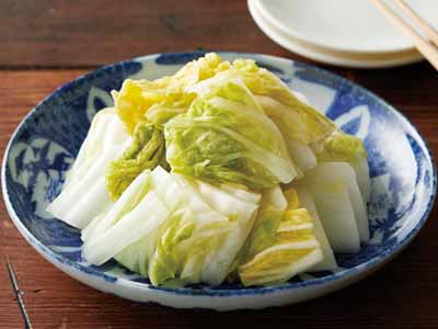 塩だけで漬けた白菜漬け（農薬不使用）写真