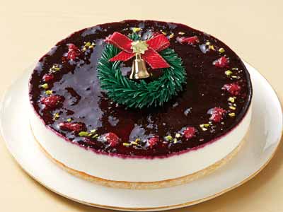 ブルーベリーのレアチーズケーキ写真