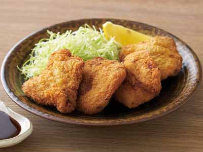 フライパンで　国産豚のヒレかつ写真