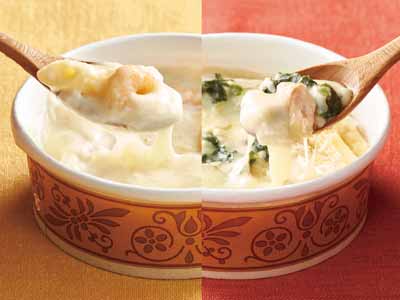 2種のグラタンセット（海老グラタン＆サーモングラタン）写真