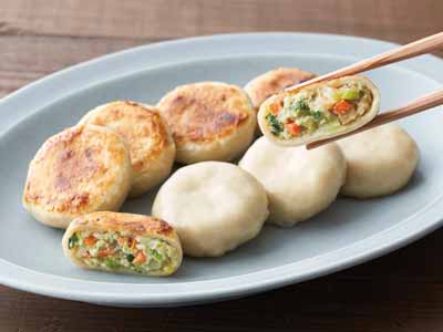5種野菜の全粒粉入り丸餃子写真