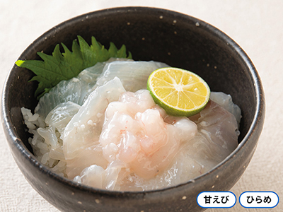 頒布会キャンセル分販売・新潟県産甘えびとひらめの漬け丼（塩糀味）写真