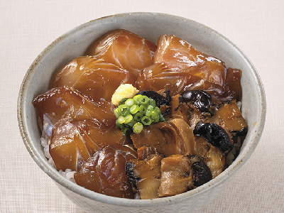 こだわりグルメ便キャンセル分販売・新潟県産たいとさざえの漬け丼（醤油味）写真