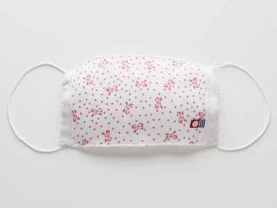 今治　プリントガーゼ・パイルフラットマスク（ピンク）写真