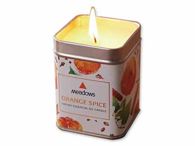 予約　メドウズラグジュアリーエッセンシャルオイルキャンドル　オレンジスパイス写真