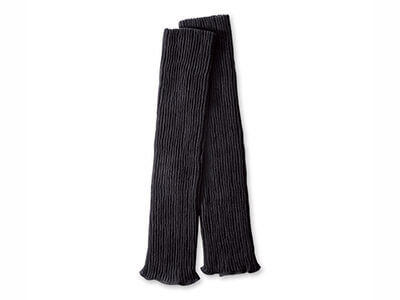 予約　シルク＆コットン混二重織レッグウォーマーロングタイプ（ブラック）写真