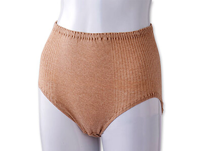 予約　オーガ二ックコットン　リブフライスショーツ　茶　Ｌ写真