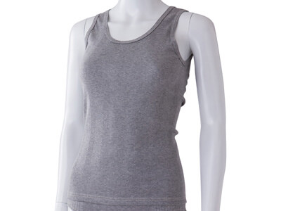 予約　オーガニックコットン　リブフライスタンクトップ（グレー）写真