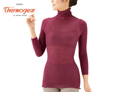 予約　薄伸暖衣シルキープラス　タートル（ワイン）写真