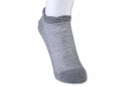 予約　オーガニックコットン混　メッシュスニーカー丈ソックス（グレー）写真