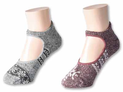 予約　日本製　つま先・かかとあったかネップカバー風ソックス写真