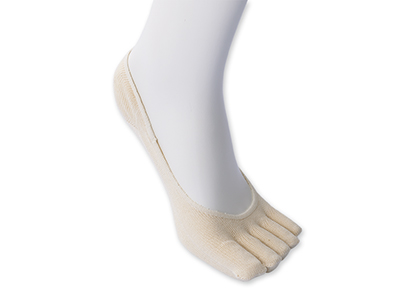 予約　オーガニックコットン混5本指フットカバー　生成写真