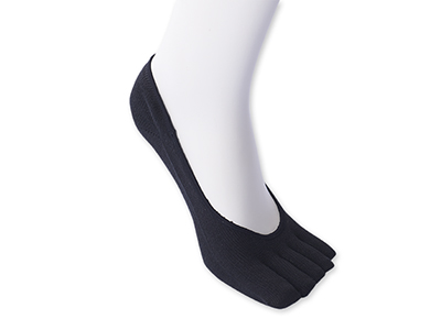 予約　オーガニックコットン混5本指フットカバー　黒写真