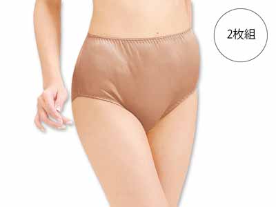 予約　シルクニット深ばきショーツ　同色2枚組（カカオベージュ）（ＬＬ）写真