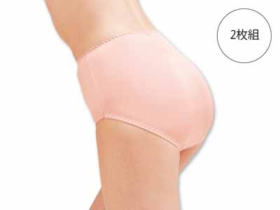 予約　シルクニット深ばきショーツ　同色2枚組（サーモンピンク）（Ｍ）写真