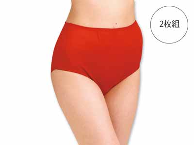 予約　シルクニット深ばきショーツ　同色2枚組（紅赤）（3Ｌ）写真