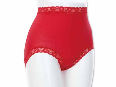 予約　トラタニ3Ｃショーツ　足回りレース3枚組（レッド）Ｌ写真