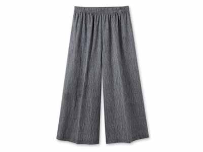 予約　【日本製】高島ちぢみ　キュロットパンツ（グレー）Ｍ写真