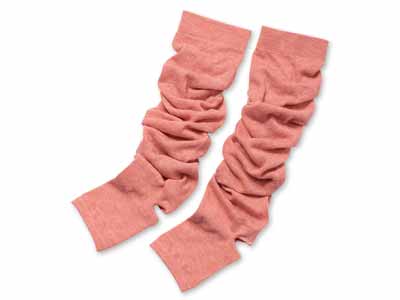 予約　【日本製】ヨガの先生と考えた冷え対策レッグウォーマー（杢ローズ）写真