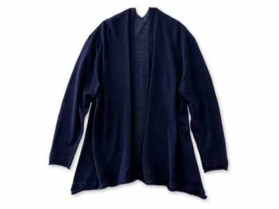 予約　オハツキウールライトカーディガン　ネイビー写真