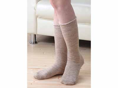 予約　キャメル混ロング靴下（紳士用）写真