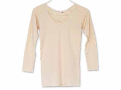 予約　ソフト接結ロングスリーブ（Ｍ）きなり写真