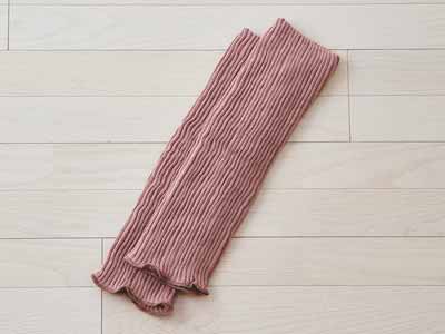 予約　シルク＆コットン混二重織レッグウォーマー（ココア）写真