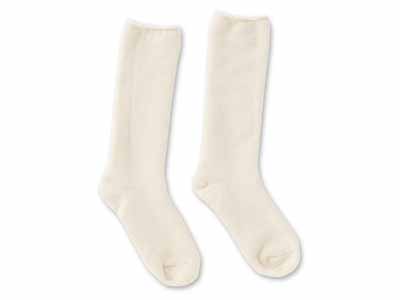 予約　オーガニックウール　リネンパイルソックス　ナチュラル写真