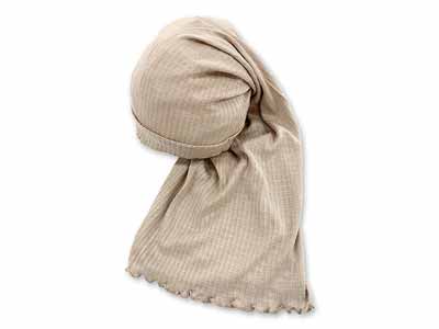 予約　【日本製】シルク混ナイトキャップ（グレーベージュ）写真