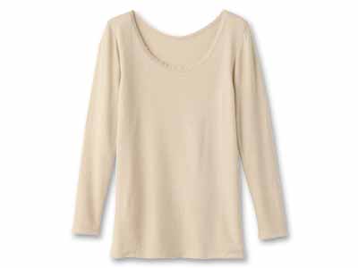 予約　【日本製】ぬくもりやわらか発熱インナー　8分袖（ベージュ）Ｍ写真