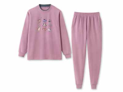 予約　プリント裏起毛ふんわりパジャマ（ローズ）3Ｌ写真