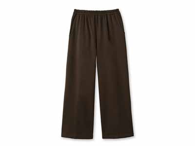 予約　【日本製】ゆったり暖か裏シャギーワイドパンツ（チョコレートブラウン）3Ｌ写真