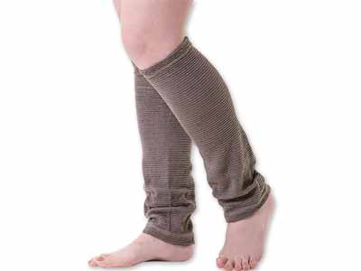 予約　【日本製】シルク混あたたかレッグウォーマー（グレー）2枚組写真