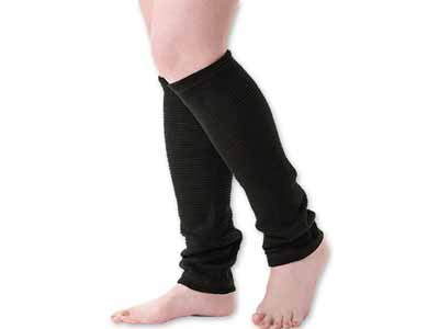 予約　【日本製】シルク混あたたかレッグウォーマー（ブラック）2枚組写真