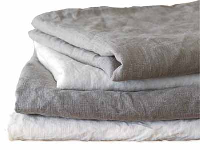 予約　リネンフラットシーツ　2枚組　白写真