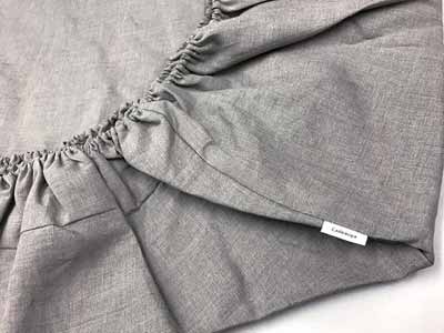 予約　リネンボックスシーツ　ダブル　ナチュラル写真