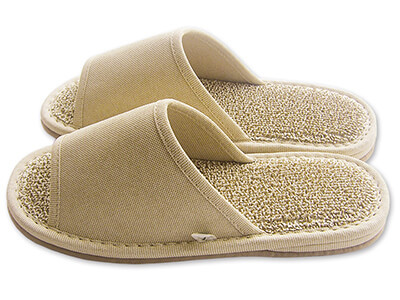 予約　ささ和紙スリッパ　ベージュＬ写真