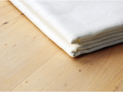 予約　リネンフラットシーツ　白写真