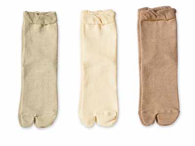 予約　日本製オーガニックコットン　タビ型ソックス写真