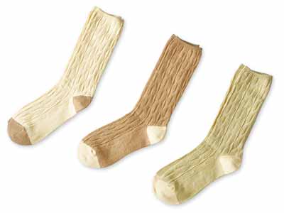 予約　日本製オーガニックコットン　丈長ソックス写真