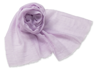 予約　オーガニックコットンガーゼマフラー（パープル）写真