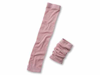 予約　【日本製】シルクわたでつむいだ冷えとりウォーマー2枚組（ピンク）写真