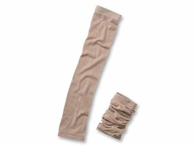 予約　【日本製】シルクわたでつむいだ冷えとりウォーマー2枚組（ベージュ）写真