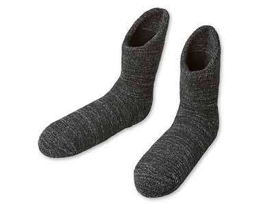 予約　備長炭ホームソックス足首ロング（ダークグレー）写真