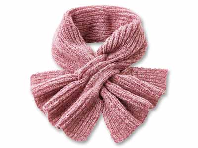 予約　通すだけ華やかニットマフラー（ローズピンク）写真