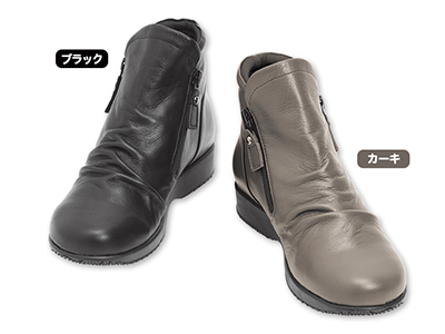 予約　ミスキョウコ　4Ｅダブルファスナーブーツ（カーキ）23.5CM写真