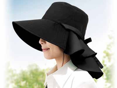 予約　首筋涼感エレガント帽子　遮熱タイプ（ブラック）写真