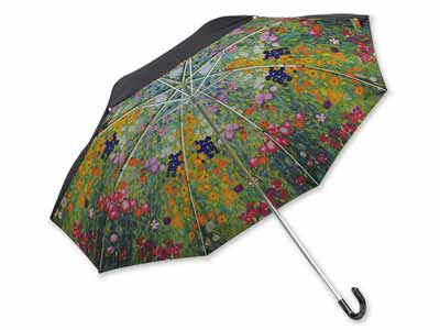 予約　名画折りたたみ傘　クリムト「フラワーガーデン」写真